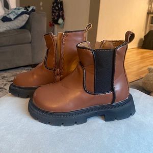 Shein girl contrast binding side zip boots